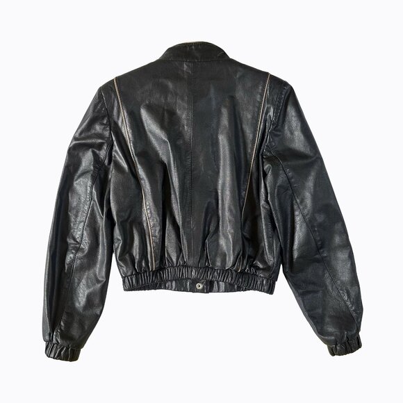 Vintage Gary Gordon Black Leather Jacket Sz XS/S Moto Y2K 90s Western Goth Biker - Picture 3 of 10